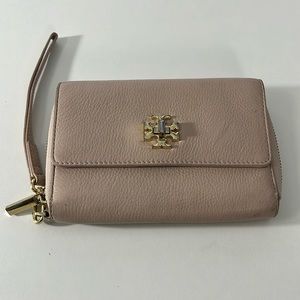 Tory Burch wallet tan leather women’s
